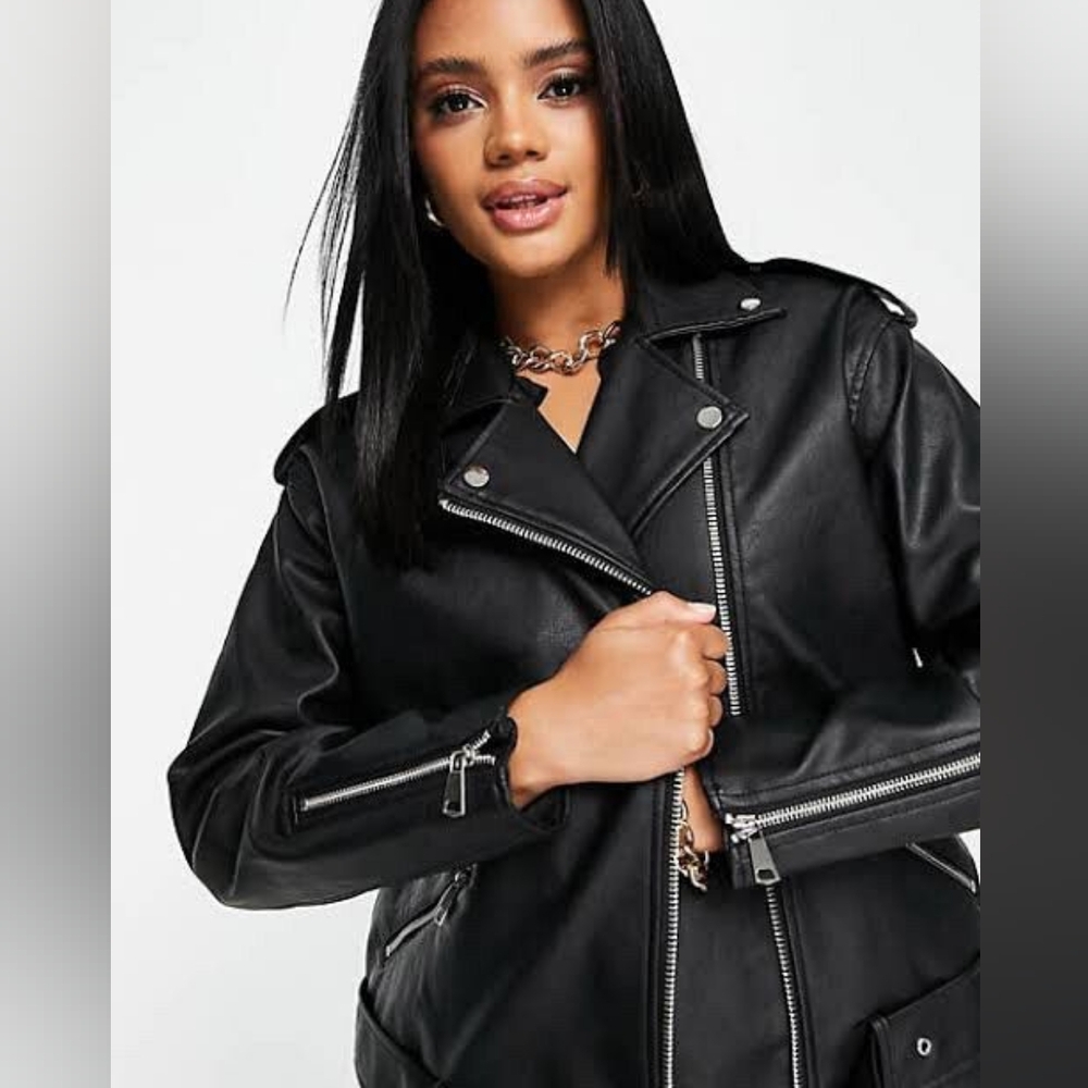 NEW Missguided Faux Leather Jacket